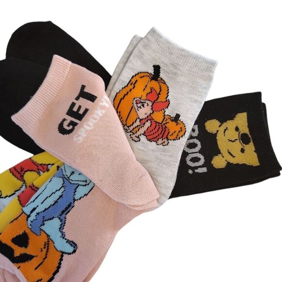 Disney Winnie The Pooh Halloween 3 Pack Crew Socks NWT - Picture 6 of 15